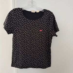 Levi's Black and White Floral Short Sleeve Tee